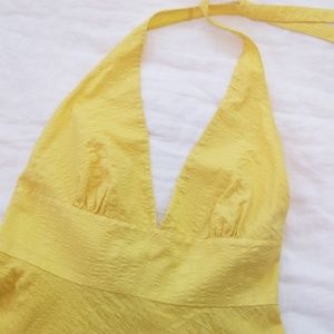 J. CREW yellow seersucker halter sundress, sz 10